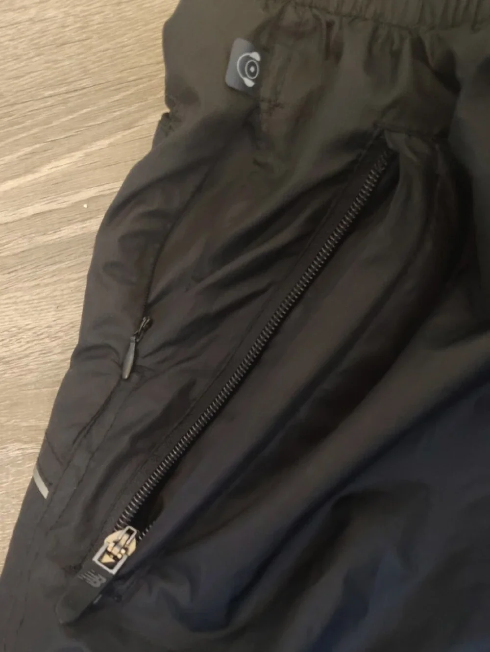 New Balance Black Lightweight Nylon Windbreaker Pants